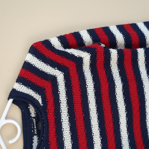 Small Joe Boxer Red White And Blue Striped Sweater 4th Of July Patriotic - Picture 4 of 13
